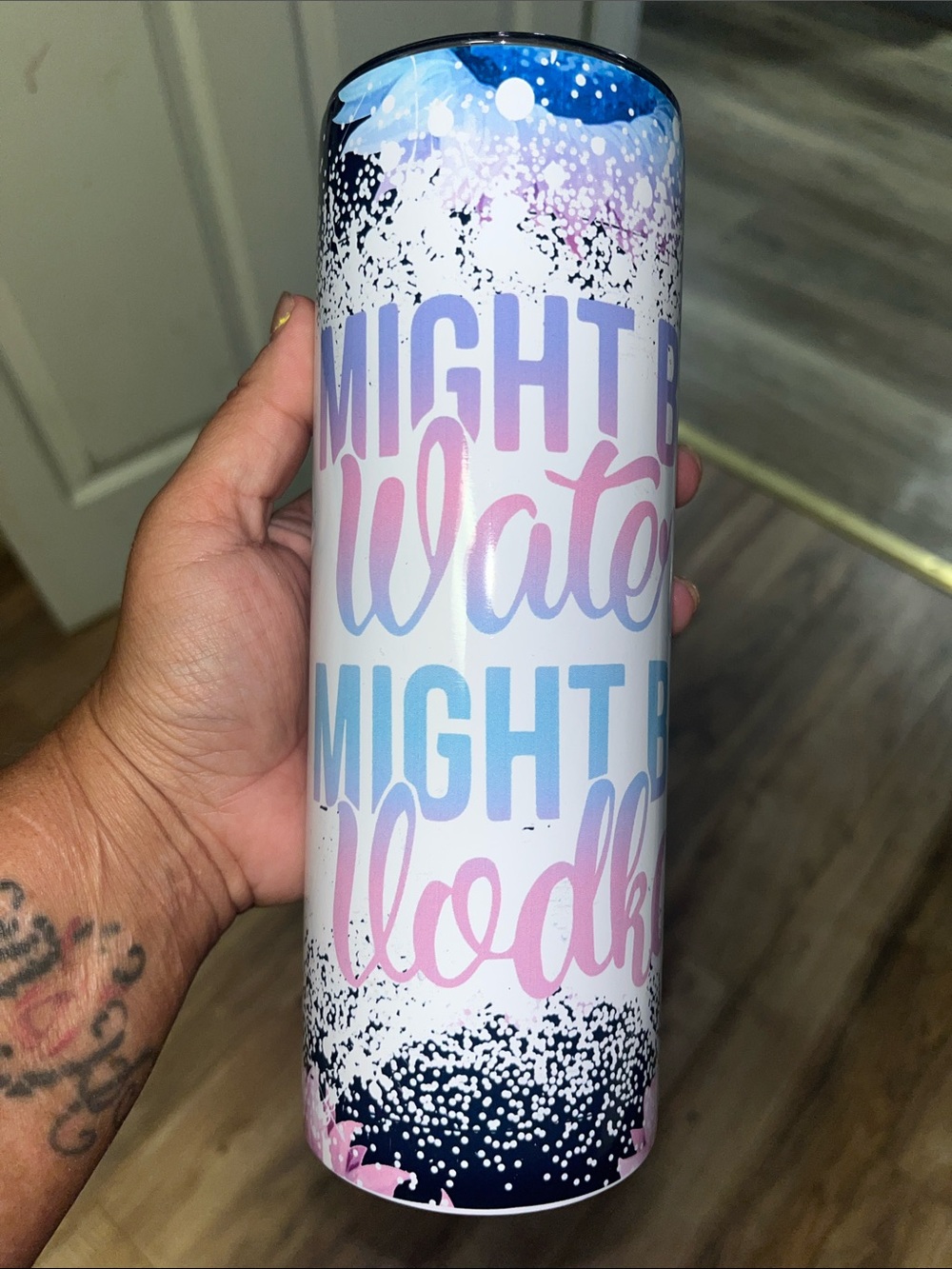 New 20oz Might Be Water / Might Be Vodka Ombre Tumbler - Pink & Blue